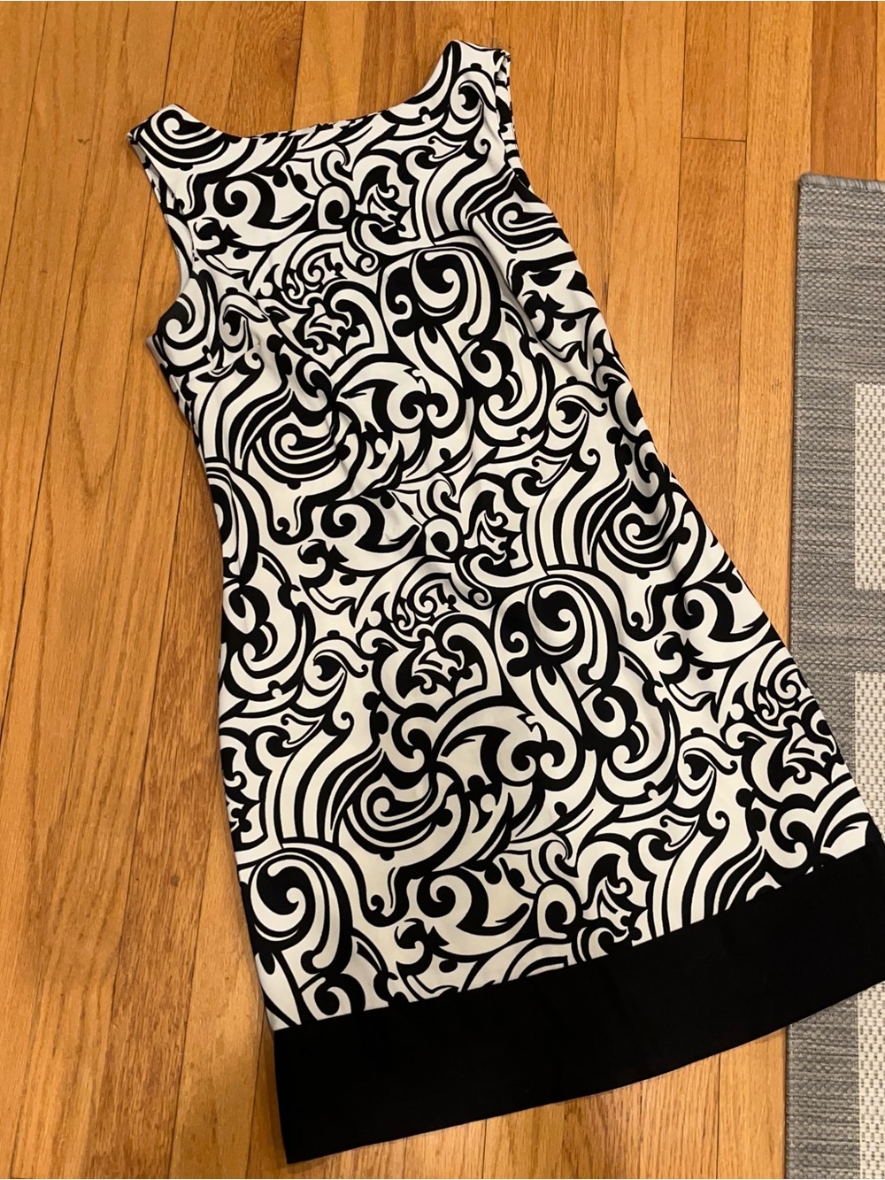 AB Studio Womens Summer Sleeveless Dress Black White Size 4